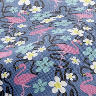 Small Flower Flamingo Performance Linen
