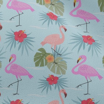 Hibiscus And Flamingo Chiffon