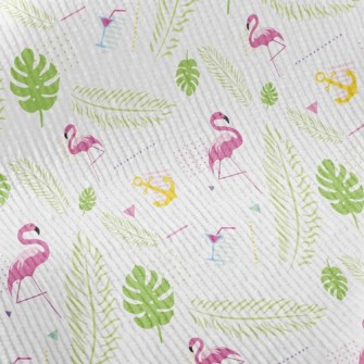 Green Leaf Flamingo Standard Corduroy