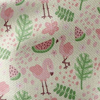 Watermelon And Flamingo Waterproof Canvas