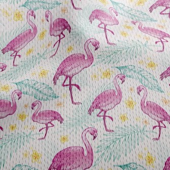 Green Leaves And Flamingos Athletic Mesh Flat Back