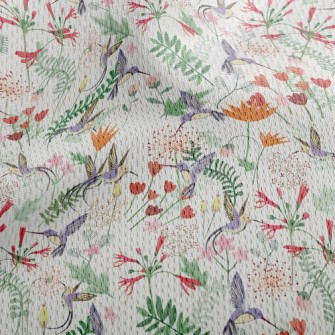 Hummingbird In The Garden Athletic Mesh Flat Back