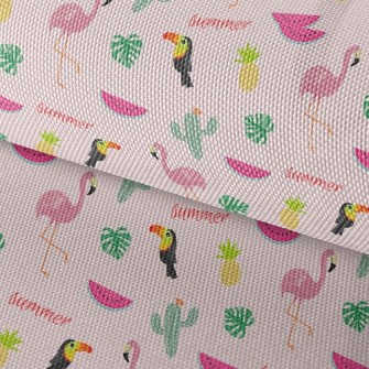 Cactus And Flamingo Waterproof Oxford