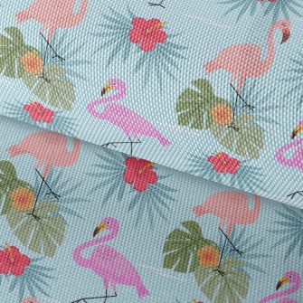 Hibiscus And Flamingo Waterproof Oxford