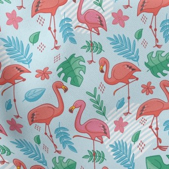 Tropical Leaves Flamingo Stretch Ponte