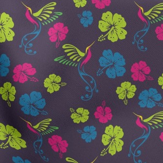 Hibiscus Flower And Hummingbir Stretch Ponte