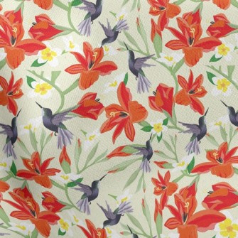 Hummingbird On Orange Flower Stretch Ponte