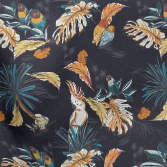 Tropical Plants And Parrots Stretch Ponte