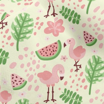Watermelon And Flamingo Micro Fleece