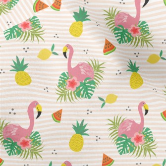 Flowers And Flamingos Micro Fleece