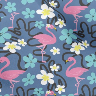 Small Flower Flamingo Micro Fleece