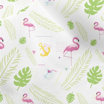 Green Leaf Flamingo Micro Fleece