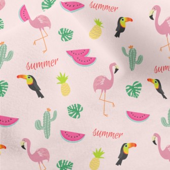 Cactus And Flamingo Micro Fleece