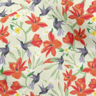 Hummingbird On Orange Flower Micro Fleece