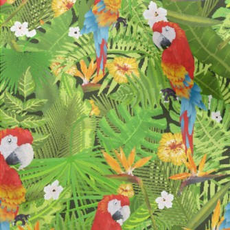 Flowers And Parrots Micro Fleece