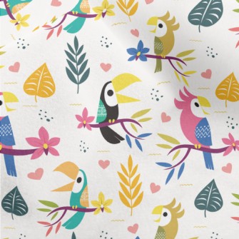 Cute Toucan And Parrot Micro Fleece