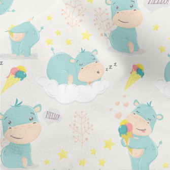 Baby Hippopotamus Micro Fleece