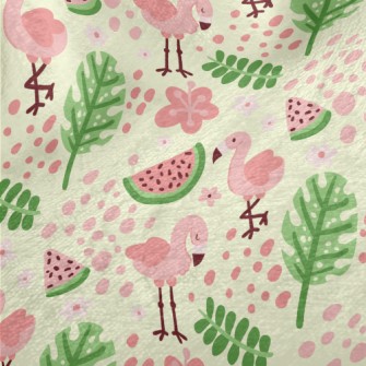 Watermelon And Flamingo Minky