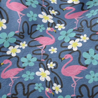 Small Flower Flamingo Minky