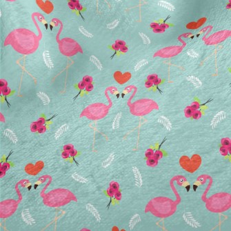 Flamingo And Rose Minky