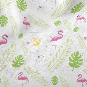 Green Leaf Flamingo Minky