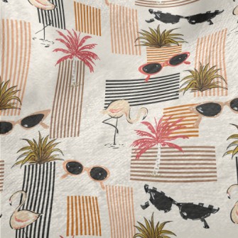 Retro Style Flamingo Minky