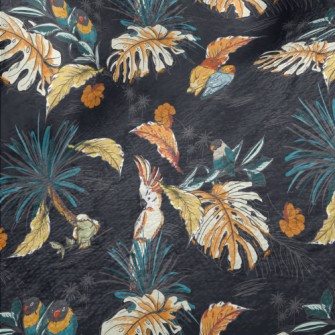 Tropical Plants And Parrots Minky