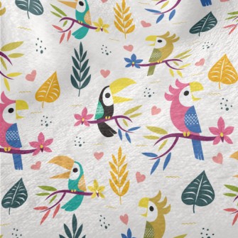 Cute Toucan And Parrot Minky