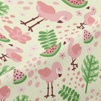 Watermelon And Flamingo Piqué