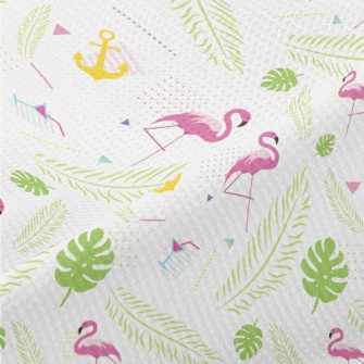 Green Leaf Flamingo Piqué