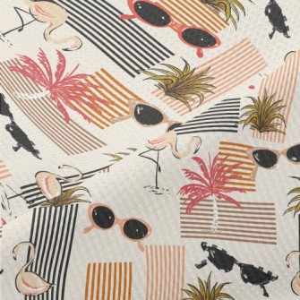 Retro Style Flamingo Piqué