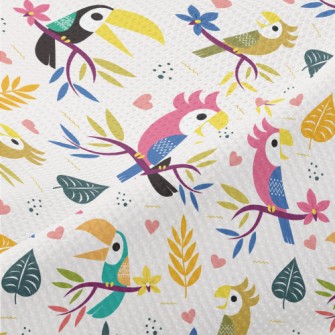 Cute Toucan And Parrot Piqué