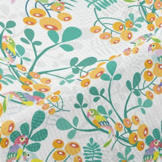 Parrot And Orange Blossom Piqué