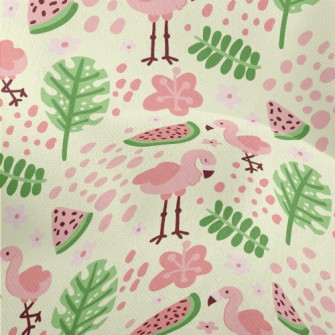 Watermelon And Flamingo Lightweight Performance Linen