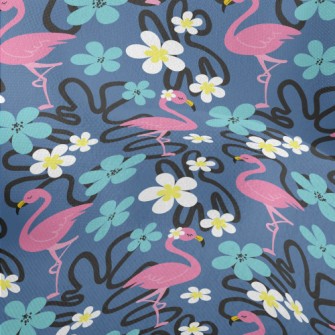 Small Flower Flamingo Lightweight Performance Linen