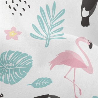 Toucan And Flamingo Lightweight Performance Linen