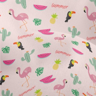 Cactus And Flamingo Lightweight Performance Linen