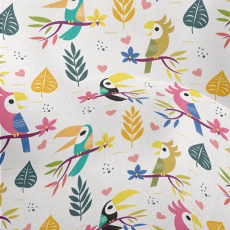 Cute Toucan And Parrot Lightweight Performance Linen