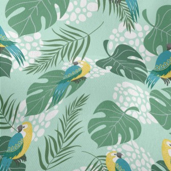 Birds And Leaves Lightweight Performance Linen