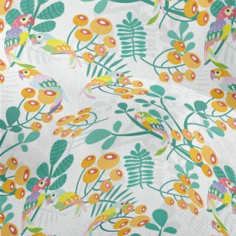 Parrot And Orange Blossom Lightweight Performance Linen