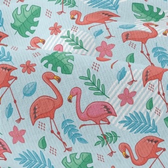 Tropical Leaves Flamingo Modern Jersey