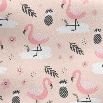 Pineapple Flamingo Jersey Backed Fleece