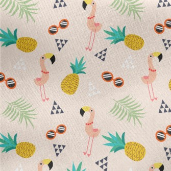 Pineapple Sunglasses Flamingo Jersey Backed Fleece