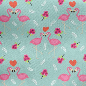 Flamingo And Rose Jersey Backed Fleece