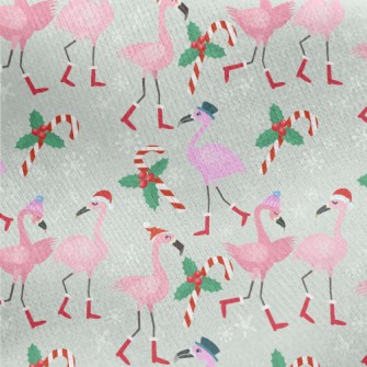 Christmas Flamingo Jersey Backed Fleece