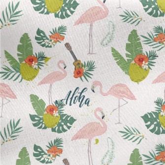 Guitar Flamingo Jersey Backed Fleece