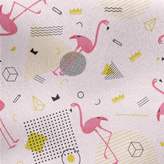 Modern Flamingo Jersey Backed Fleece