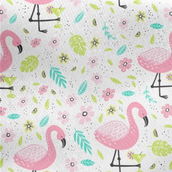 Drinking Flamingo Jersey Backed Fleece