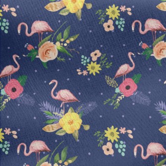 Flamingos And Flowers Jersey Backed Fleece