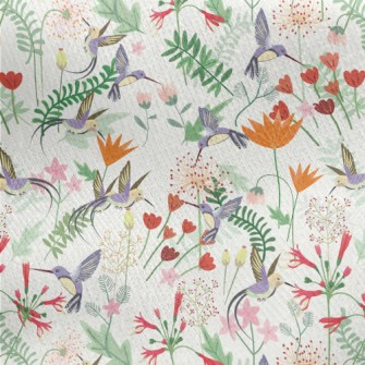 Hummingbird In The Garden Jersey Backed Fleece